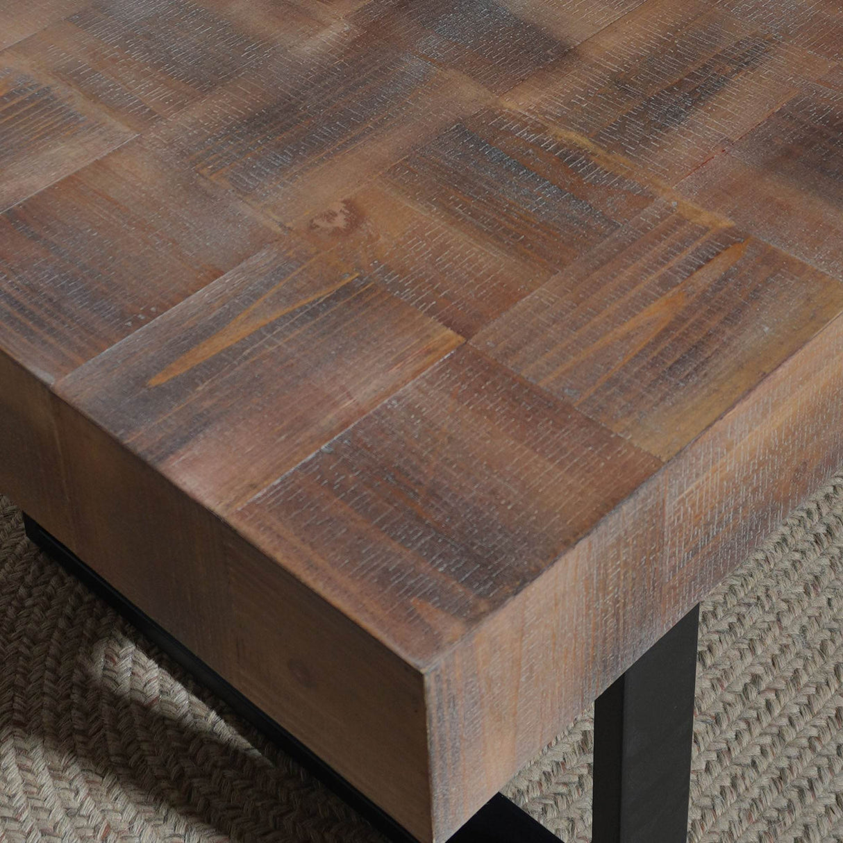 Rustic Industrial Handcrafted Solid Wood Coffee Table - Sleep Galleria