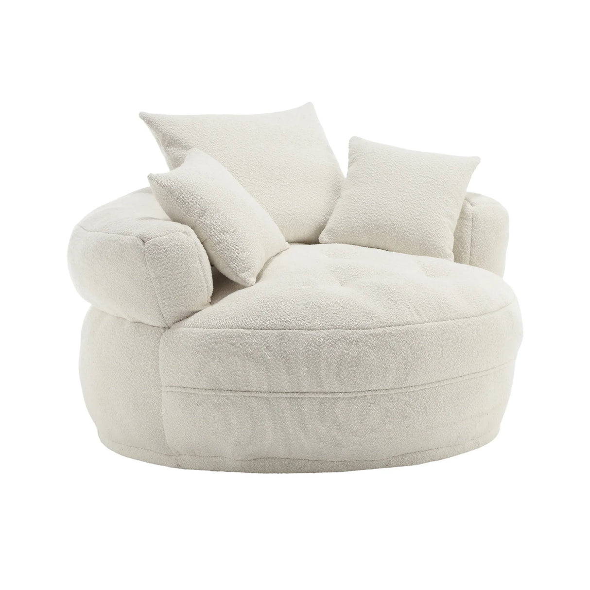 Modern Circular Chenille Fabric Sleeper Chair With Pillows - Omega Lifestyles