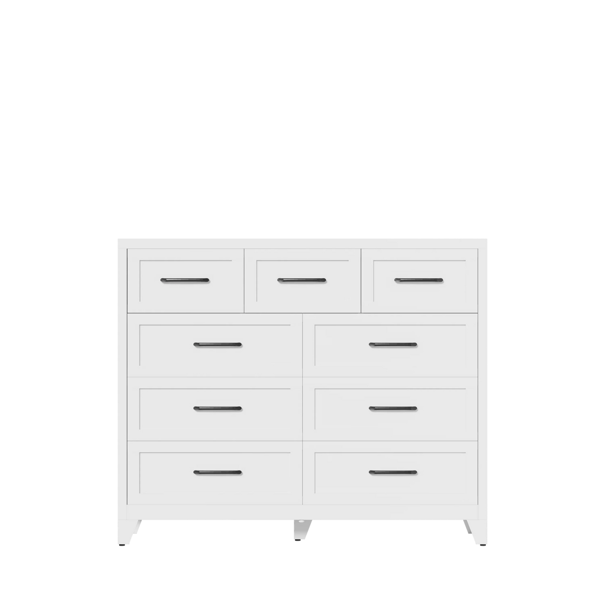 9-Drawer White Metal Tall Dresser With Smooth Drawers - Omega Lifestyles