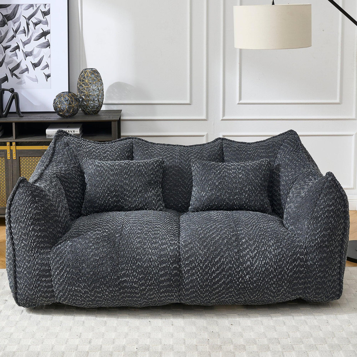 Dual Chenille Bean Bag Chair With High Resilience Foam - Omega Lifestyles