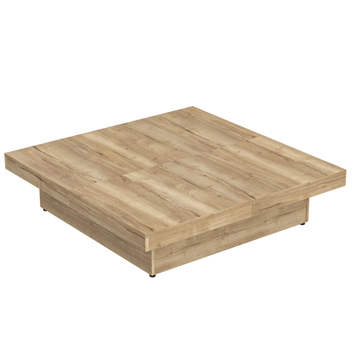 Square Storage Coffee Table Sliding Top Natural Veneer - Omega Lifestyles