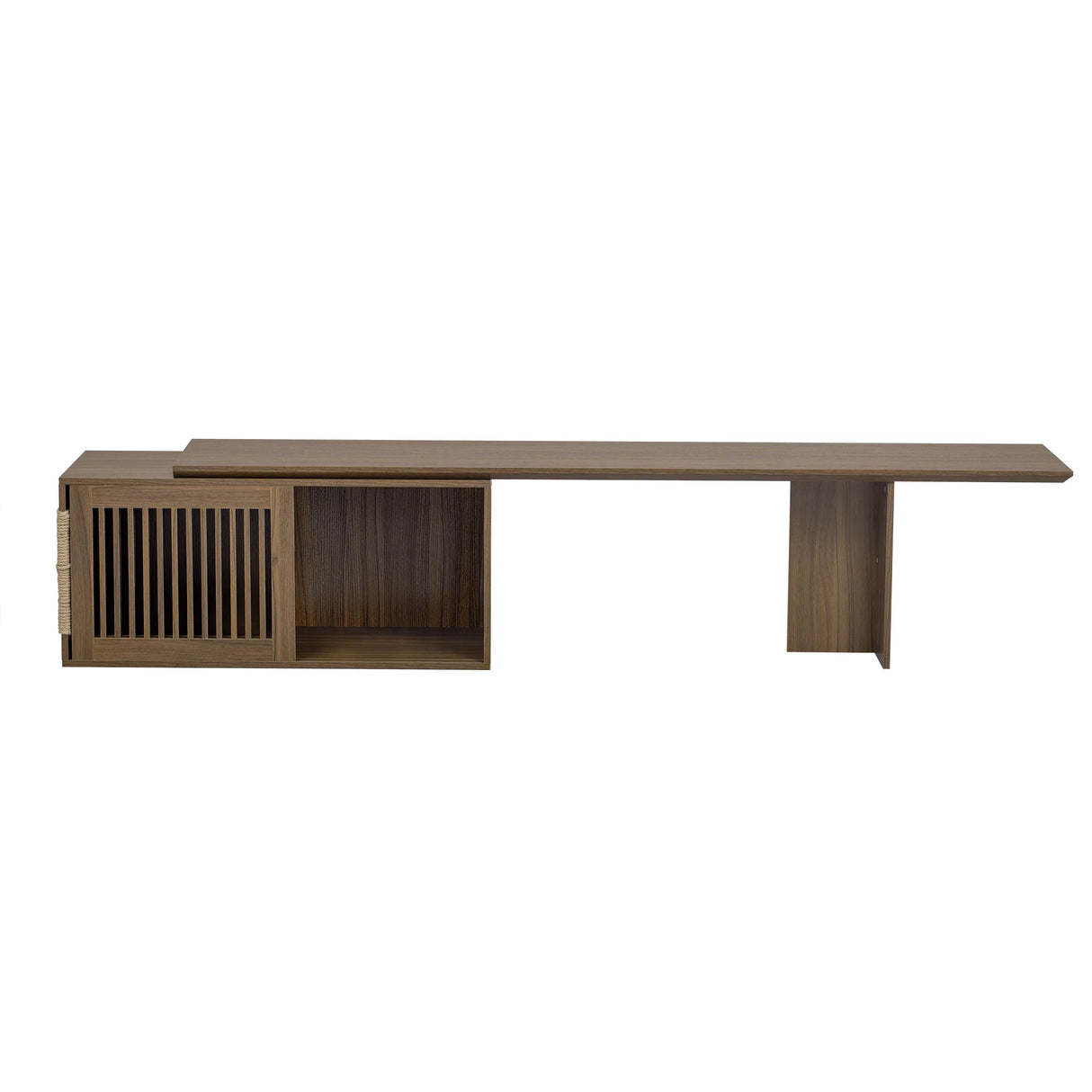 Mid-Century Modern Extendable Walnut Cat Furniture TV Stand - Omega Lifestyles