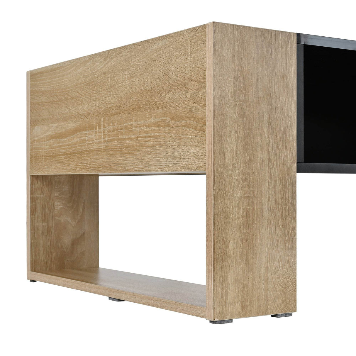 High Glossy Two Drawer Wood Grain Coffee Table - Sleep Galleria