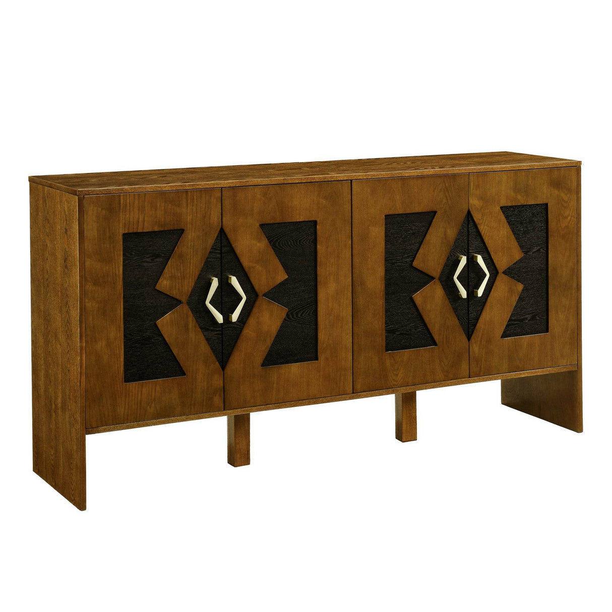 Mid Century Modern 60-Inch Walnut Storage Sideboard Cabinet - Sleep Galleria