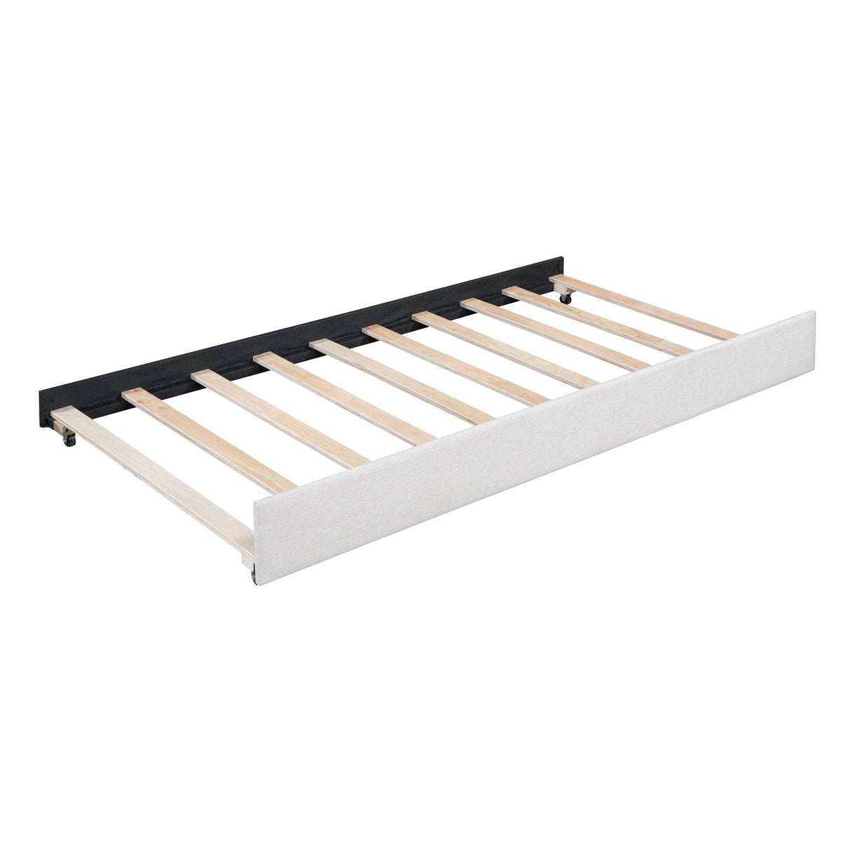 Upholstered Twin Daybed With Linen Fabric Trundle - Omega Lifestyles