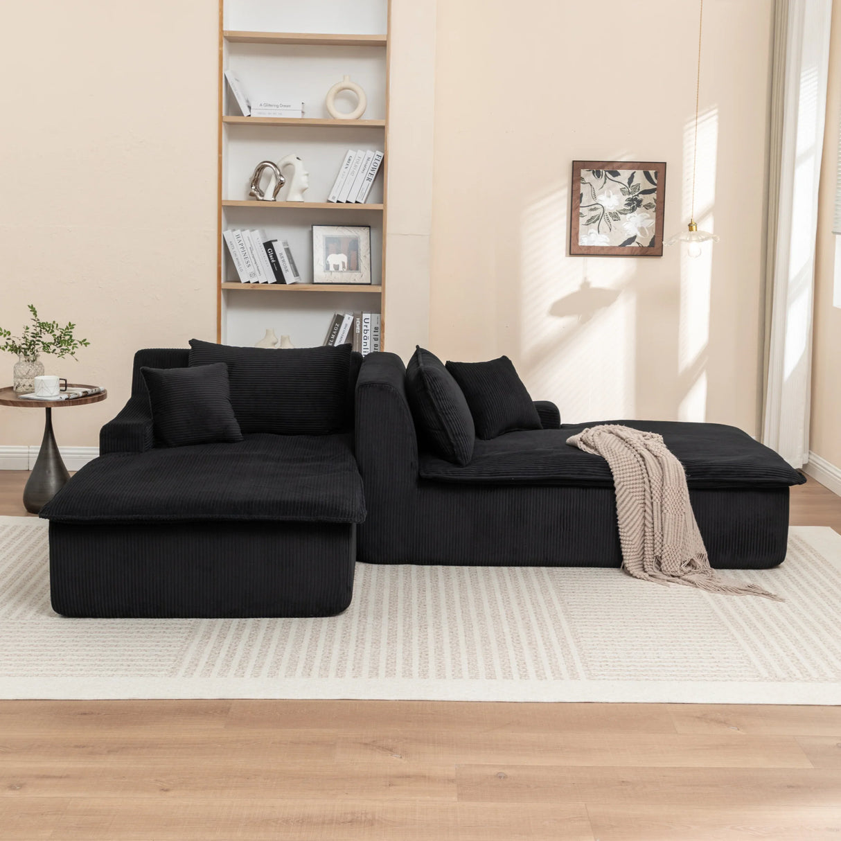 Corduroy Foam Upholstered Chaise Lounge Sleeper Chair - Omega Lifestyles