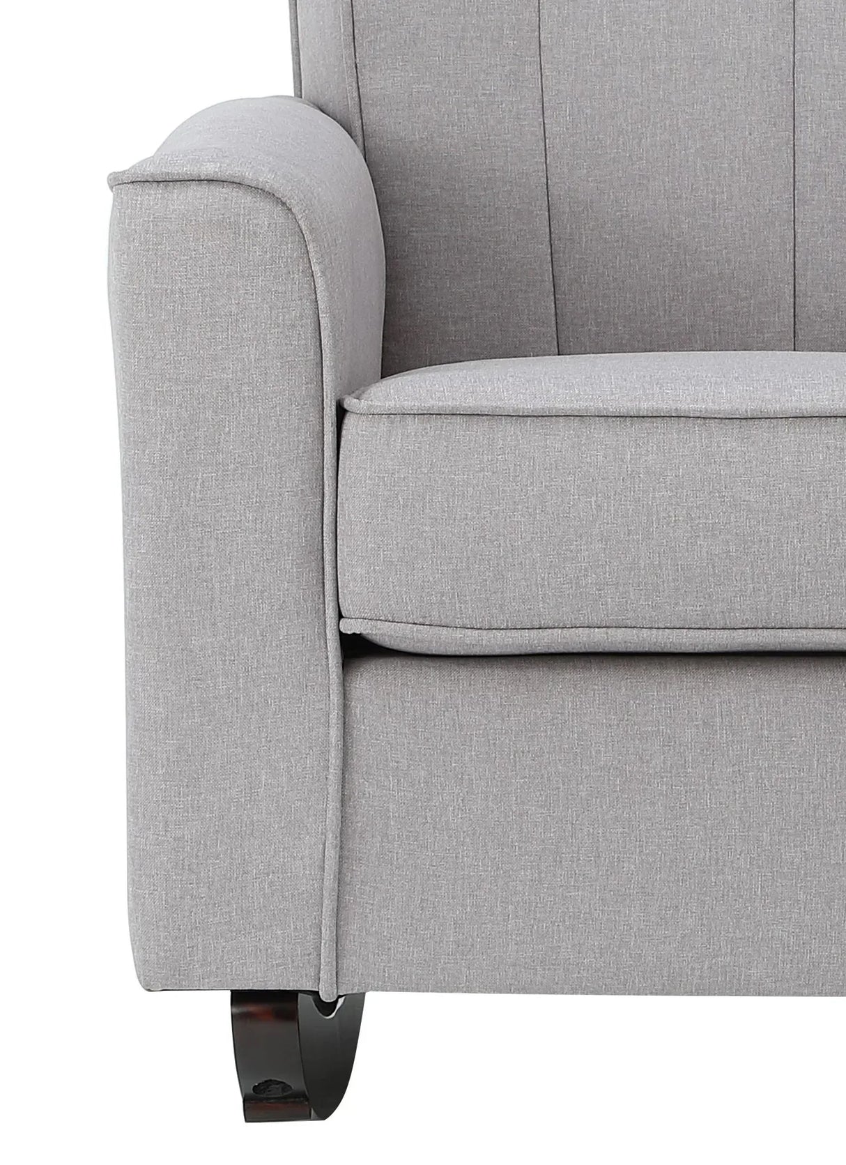 Light Gray Linen Wooden Frame Rocking Chair - Omega Lifestyles