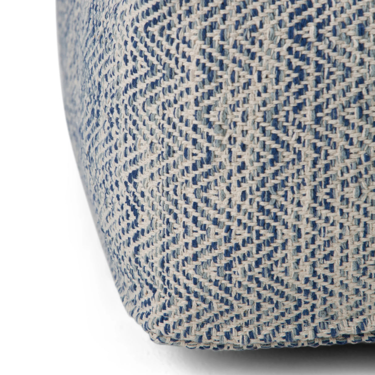 Light Blue Square Fabric Pouf With Polystyrene Filling - Omega Lifestyles