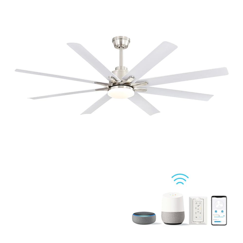 66-Inch Modern Reversible DC Motor Ceiling Fan With Light