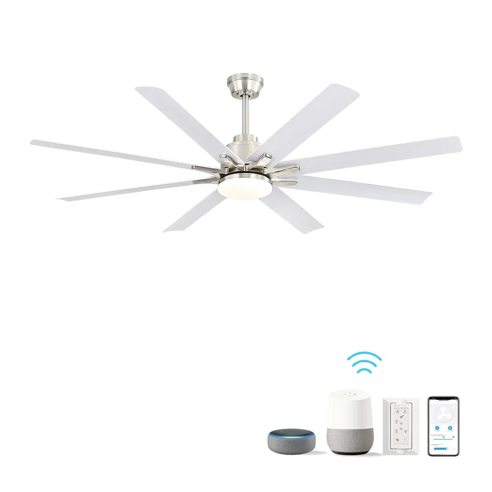 66-Inch Modern Reversible DC Motor Ceiling Fan With Light - Omega Lifestyles