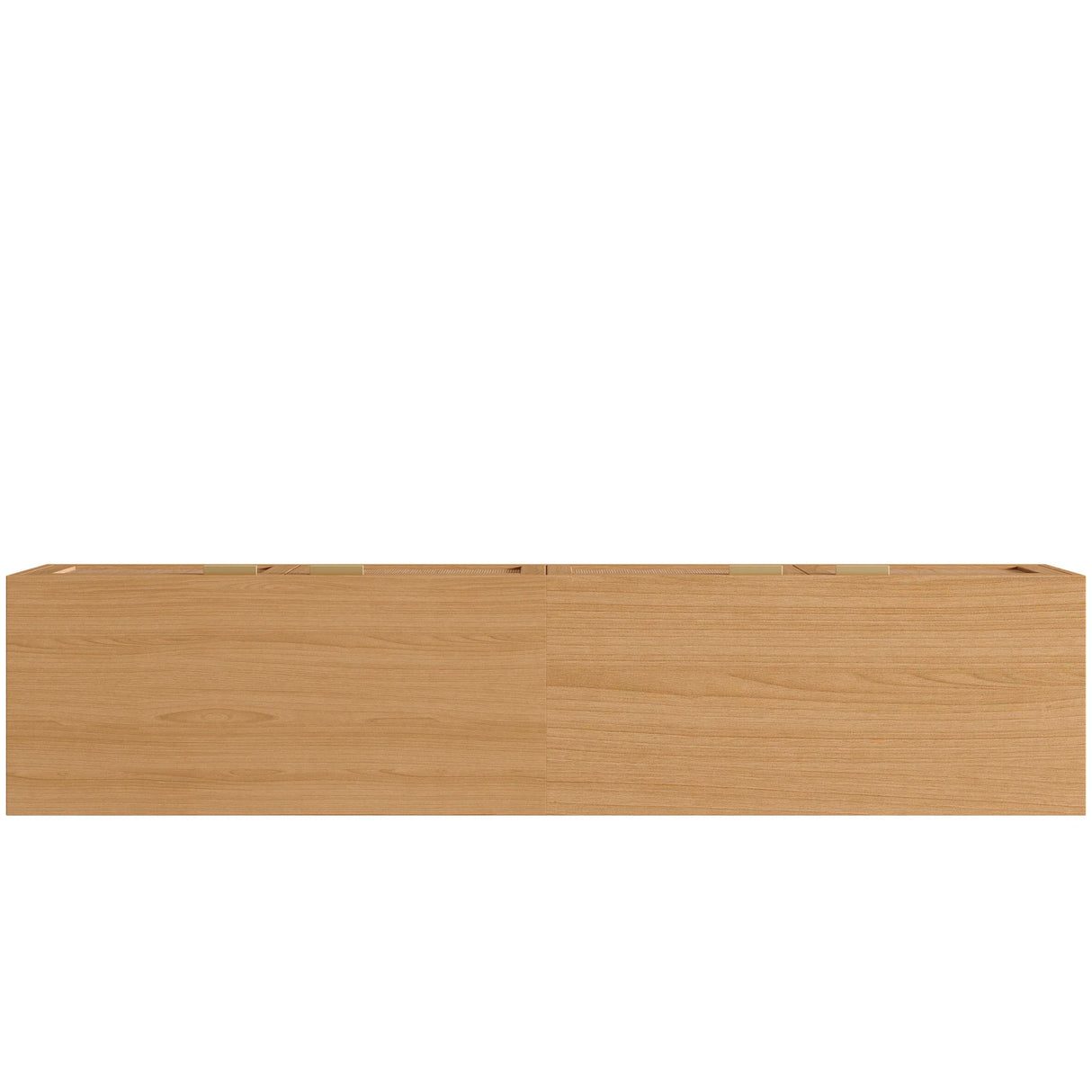 70-Inch Modern Natural Wood TV Stand With Rattan Doors - Omega Lifestyles