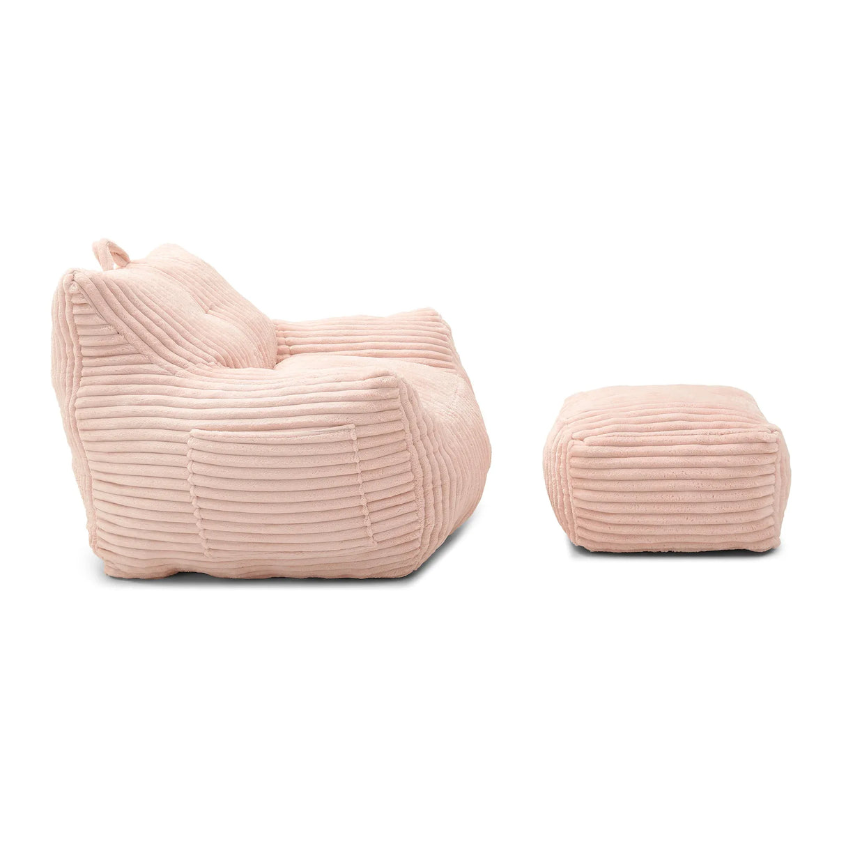 Giant Pink Corduroy Shredded Foam Bean Bag Chair - Omega Lifestyles