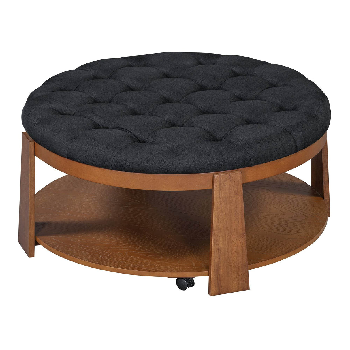 Modern Large Round Upholstered Ottoman Coffee Table - Sleep Galleria