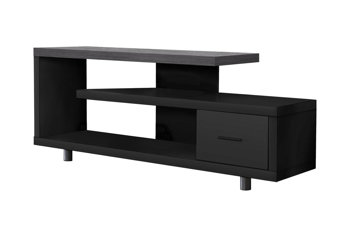 Art-Deco 60-Inch Black Grey Particle Board TV Stand - Sleep Galleria