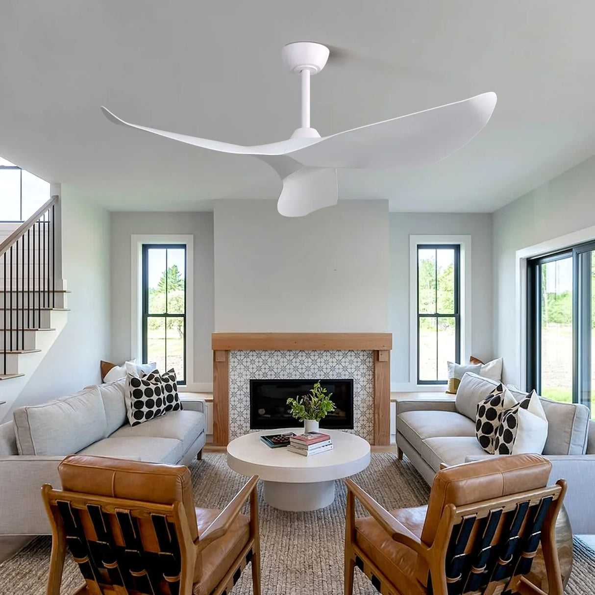 52-Inch Energy-Efficient Remote Controlled Reversible Ceiling Fan - Omega Lifestyles