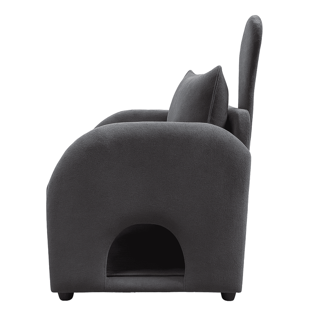 Dark Gray Bunny-Ear Fabric Pet Furniture Armchair - Omega Lifestyles
