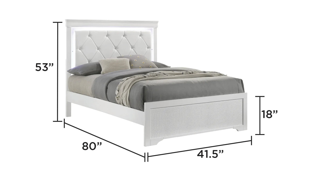 Modern Twin Upholstered Bed Frame With LED Headboard - Omega Lifestyles