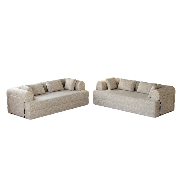 Convertible Chenille Foam 4-Seat Folding Sleeper Sofa Bed Set - Omega Lifestyles