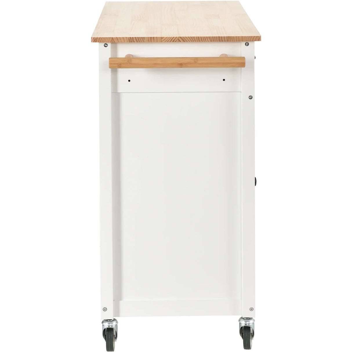Kitchen Island Cart Solid Wood Top Four Door Cabinet - Omega Lifestyles