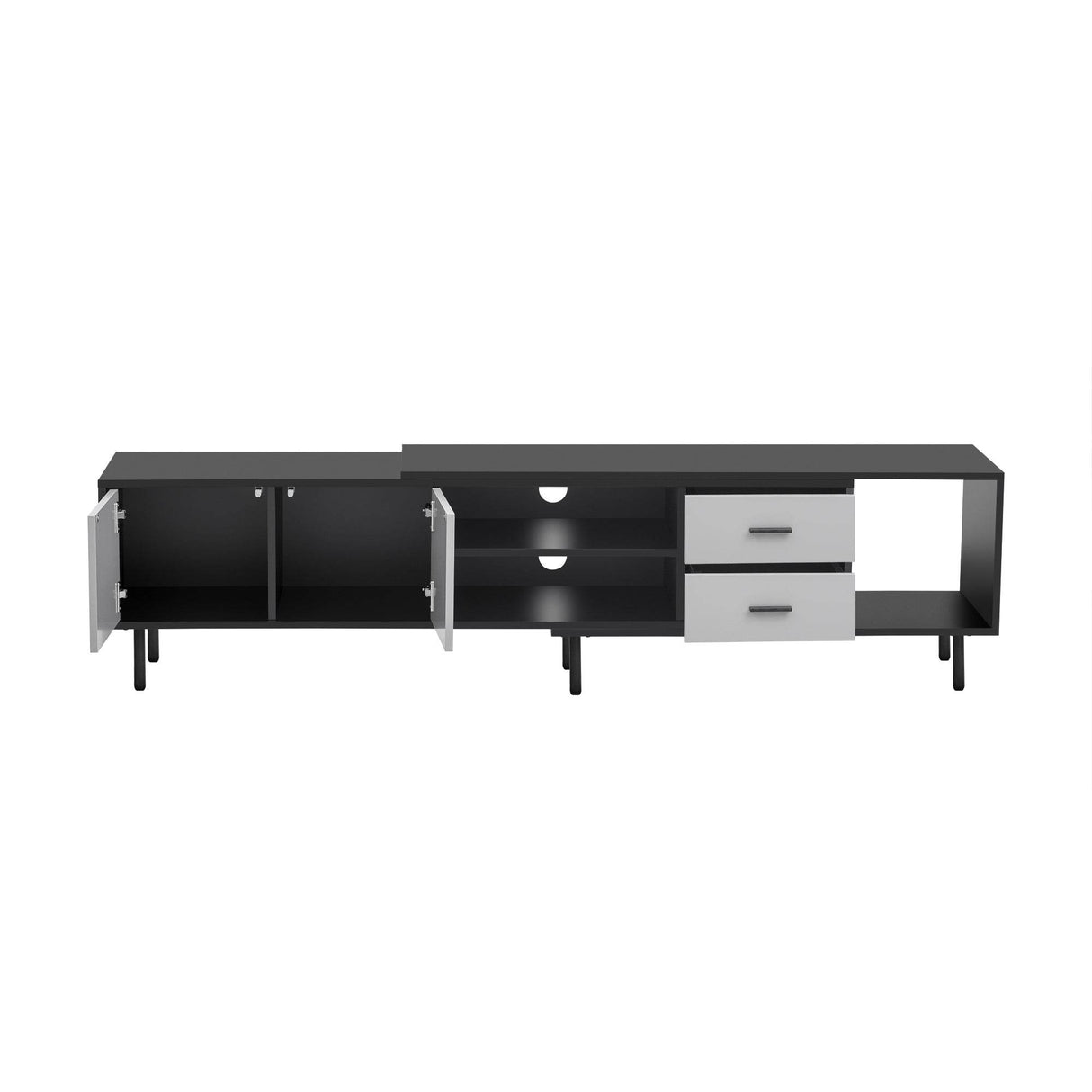 Modern Minimalist Black Grey MDF TV Stand - Sleep Galleria