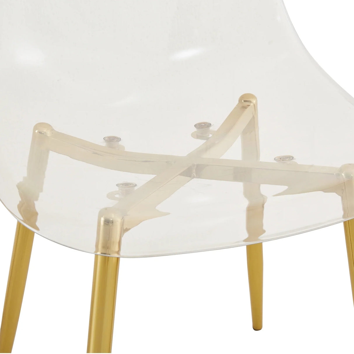 Modern Tempered Glass Dining Table And 6 Gold Chairs Set - Omega Lifestyles