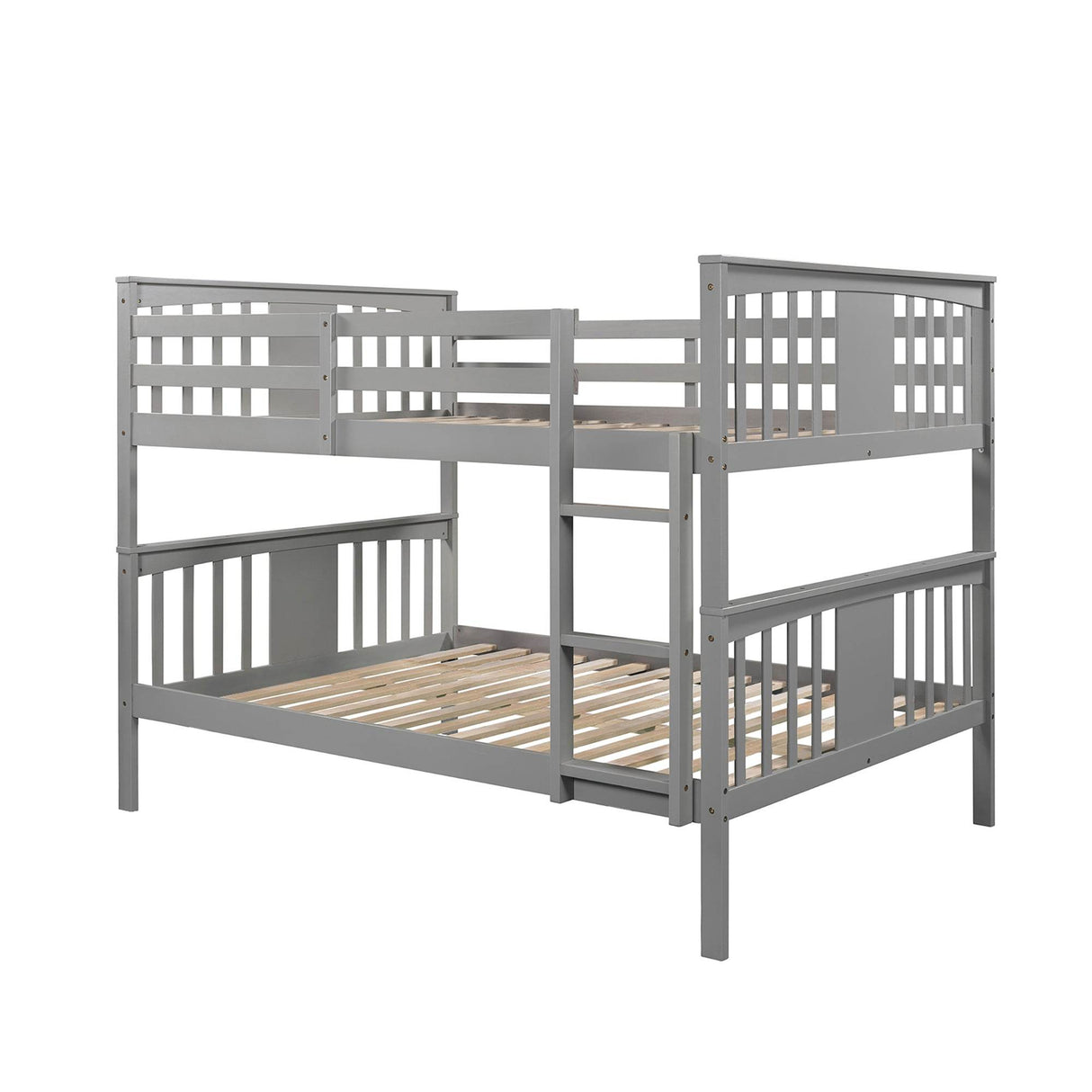 Full Over Full Solid Wood Gray Bunk Bed - Omega Lifestyles