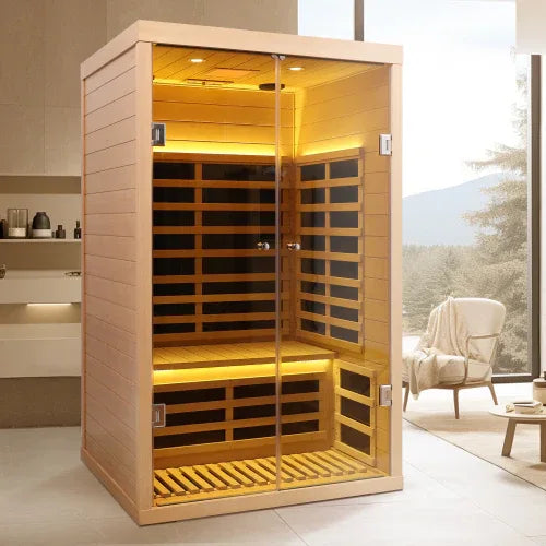 Two Person Hemlock Wood Far-Infrared Home Sauna - Omega Lifestyles