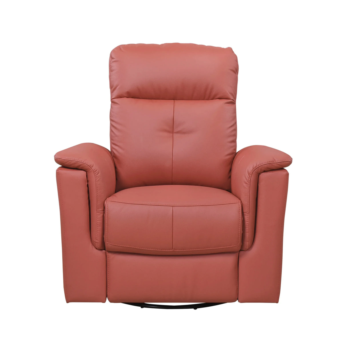 Red Genuine Leather Swivel Glider Reclining Chair - Omega Lifestyles