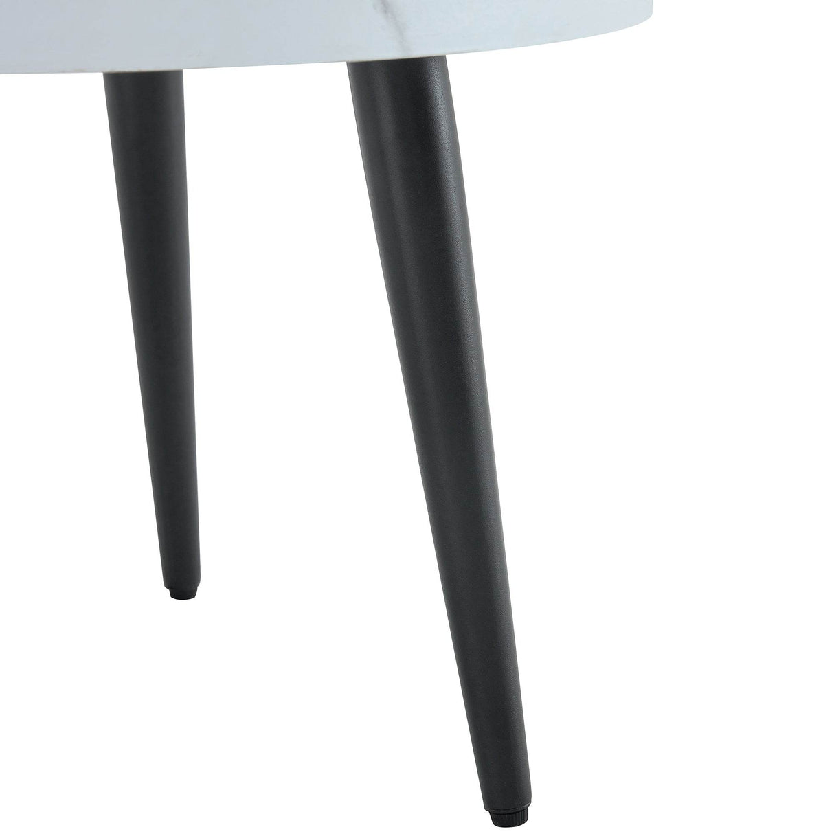 White Marble Pattern Round MDF Metal Coffee Table - Sleep Galleria