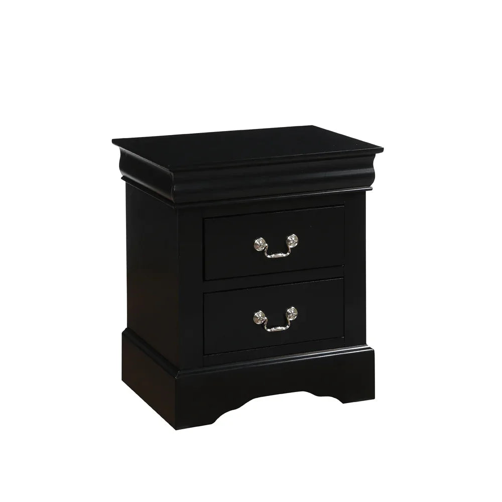Black Synthetic Wood Modern Philippe III Nightstand - Omega Lifestyles
