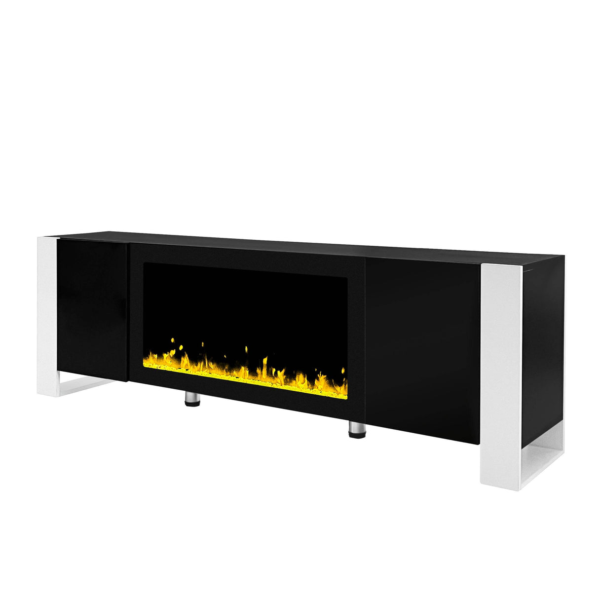 Modern Minimalist TV Stand With Electric Fireplace - Sleep Galleria