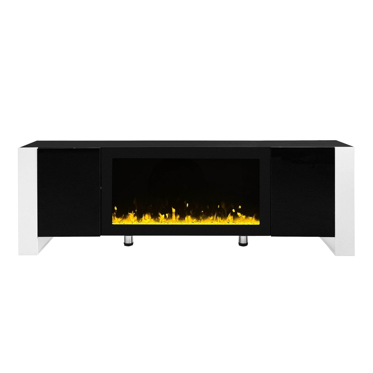Modern Minimalist TV Stand With Electric Fireplace - Sleep Galleria
