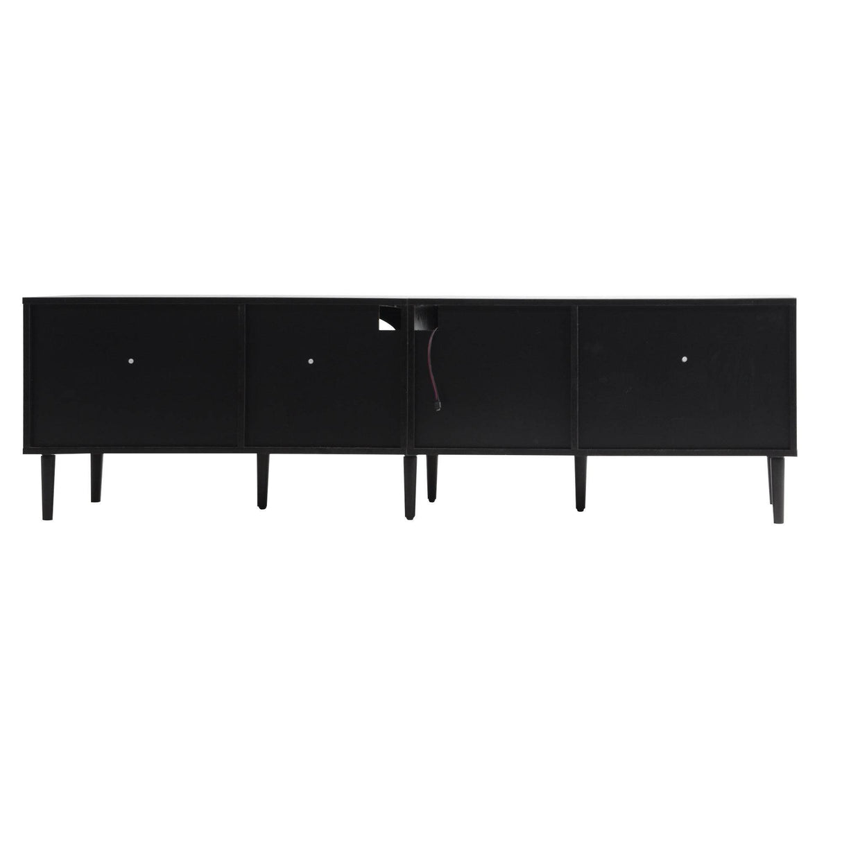 Modern Rattan-Inspired TV Stand With Storage Cabinets - Sleep Galleria