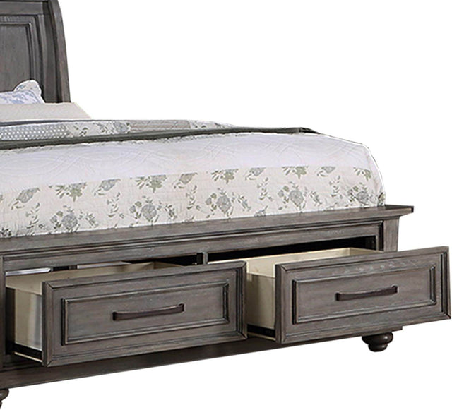 California King Storage Bedframe With Sleigh Headboard - Omega Lifestyles