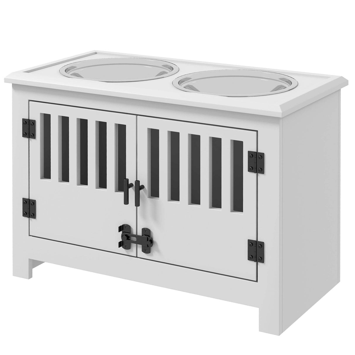 Elevated Dog Bowl Stand With Storage Cabinet - Sleep Galleria