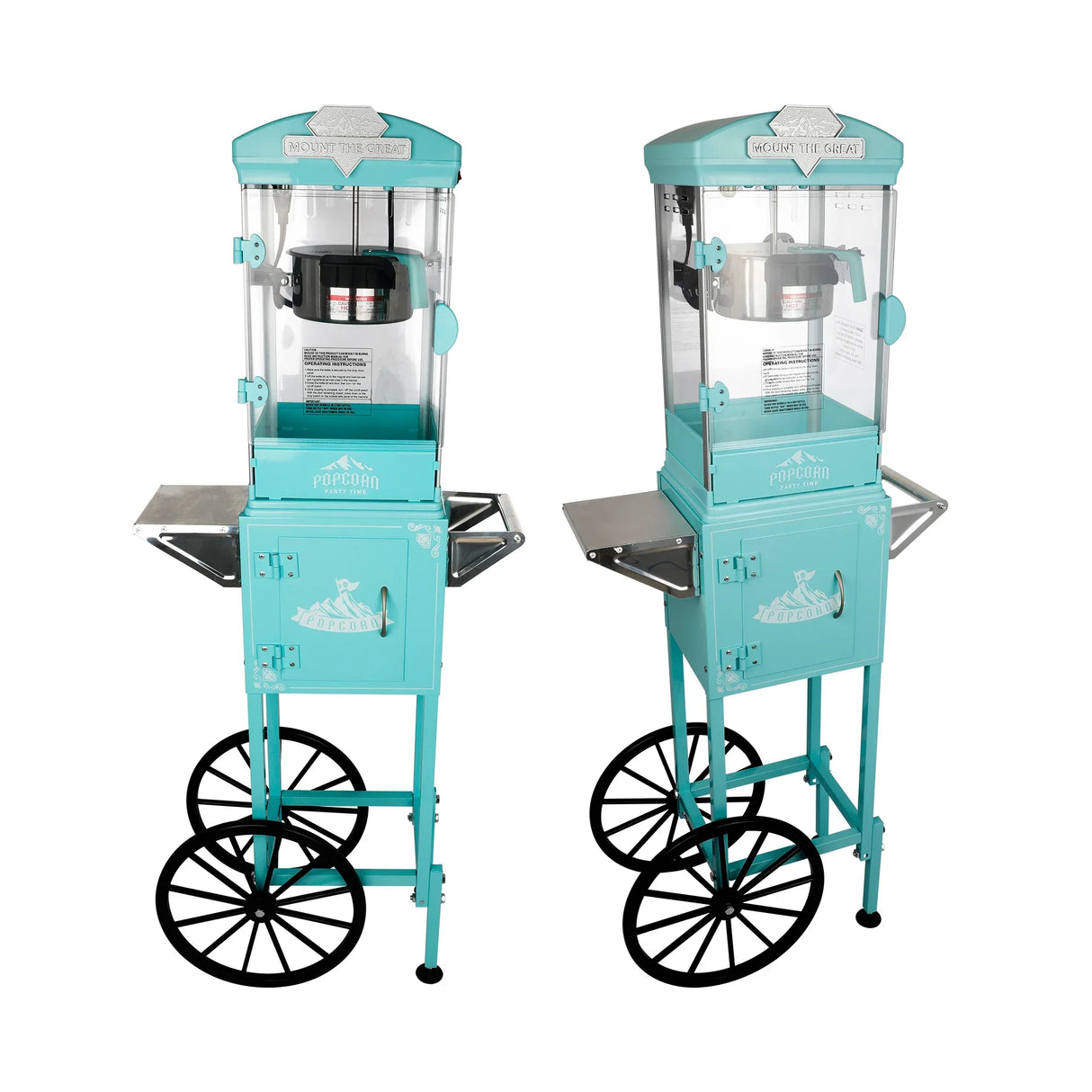 Portable Stainless Steel Cart Popcorn Machine With 10 Oz Kettle - Omega Lifestyles