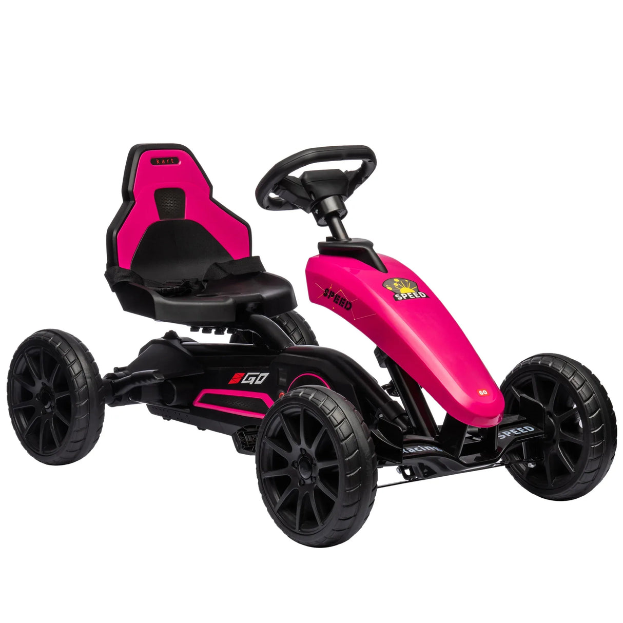 Kids Adjustable Pedal Go Kart With Handbrake And Shock Absorbing Wheels - Omega Lifestyles
