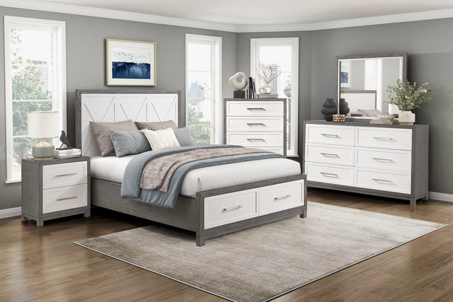 Queen Wood Platform Bed With Footboard Storage - Omega Lifestyles