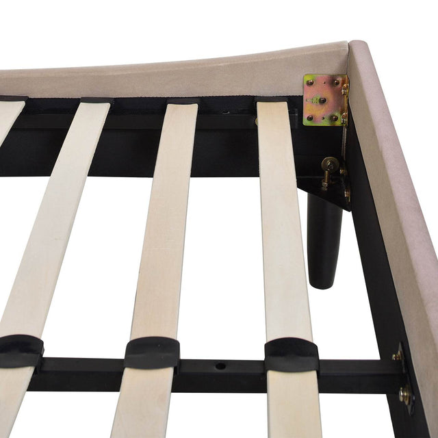 Modern Velvet Upholstered Platform Bed Frame - Omega Lifestyles