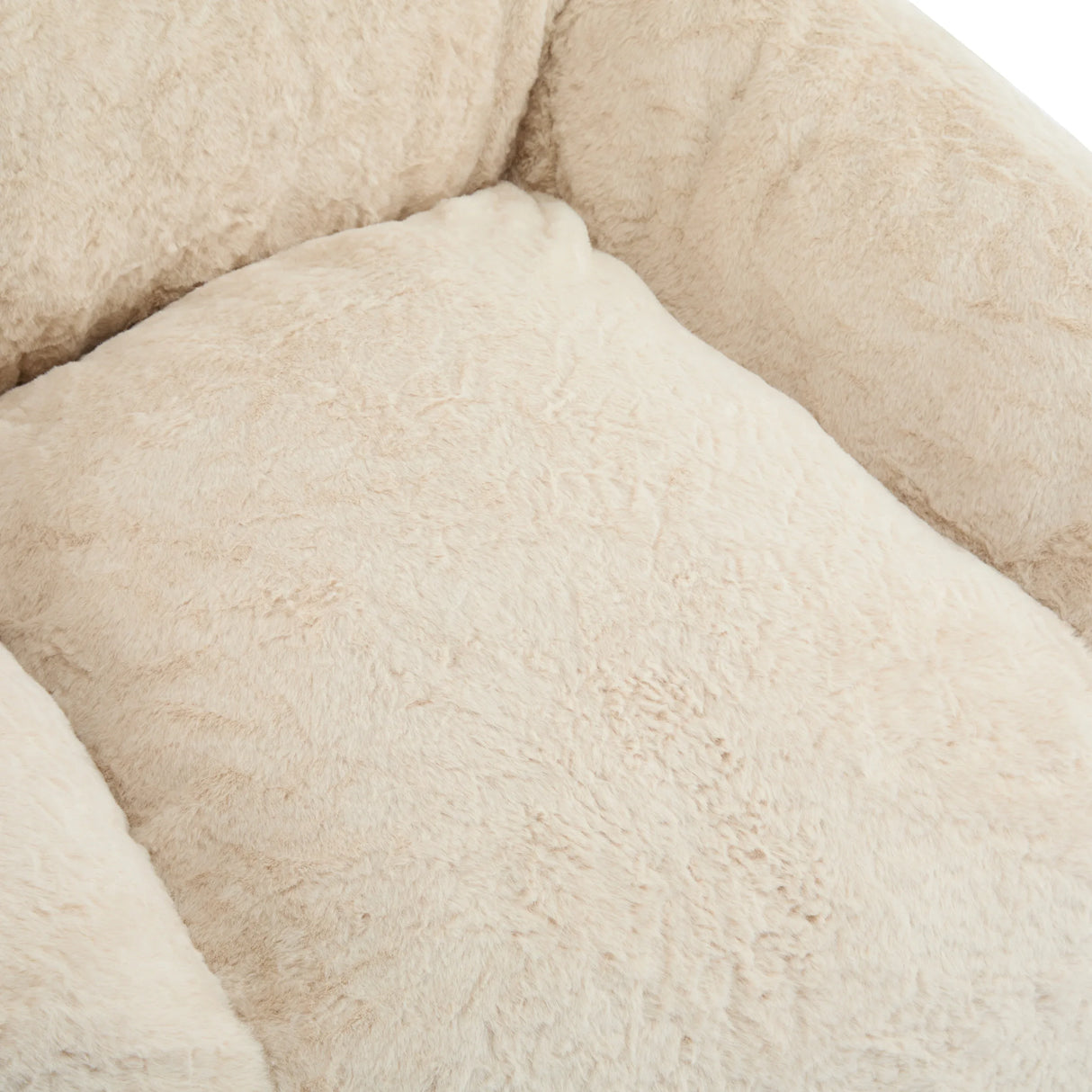 Soft Beige Faux-Fur Armchair Style Bean Bag Seating - Omega Lifestyles