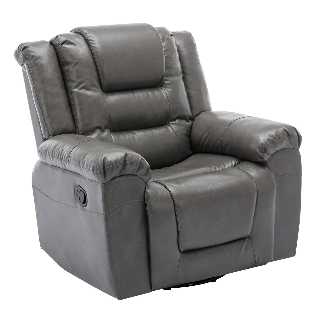 Grey PU Manual Reclining Rocking Swivel Recliner Chair - Omega Lifestyles
