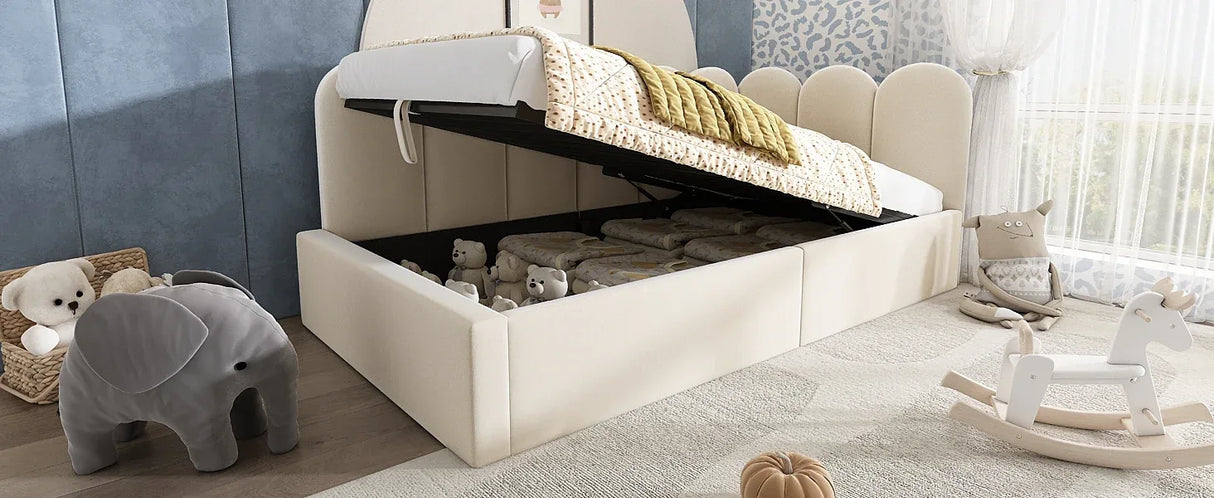 Twin Velvet Upholstered Daybed With Hydraulic Storage - Omega Lifestyles