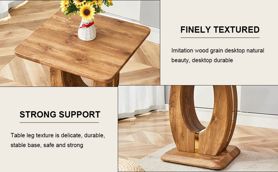 Modern Minimalist Wood Grain MDF Square Coffee Table - Sleep Galleria