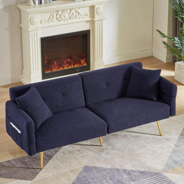 Modern Teddy Upholstered Adjustable Sleeper Loveseat Sofa - Omega Lifestyles