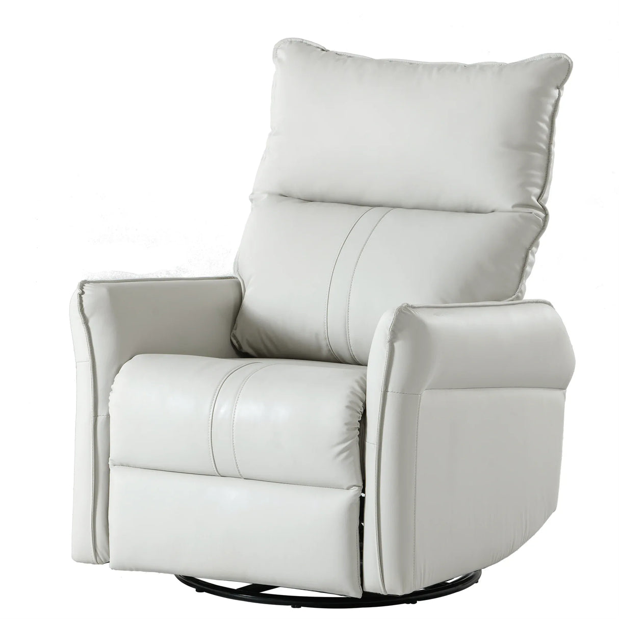 PU Reclining Rocking Chair With 360° Swivel And Footrest - Omega Lifestyles