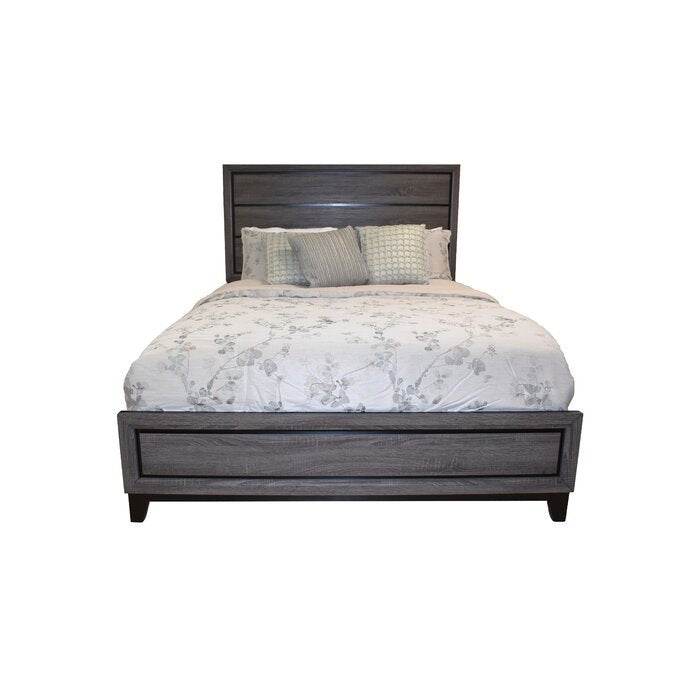 Modern Contemporary Rustic Gray Wood Queen Bed Frame