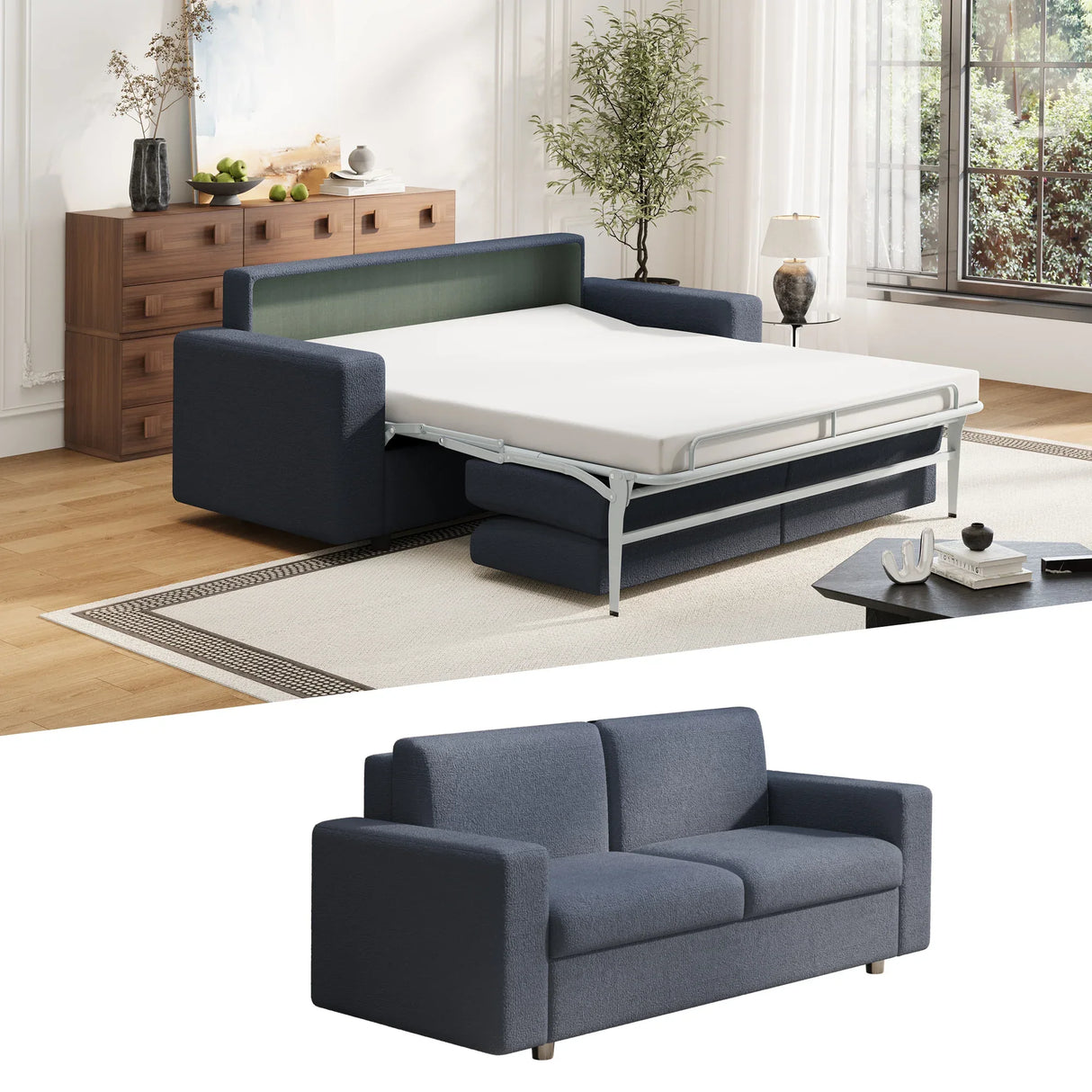 Full-Size Sleeper Sofa With Memory Foam Mattress - Omega Lifestyles
