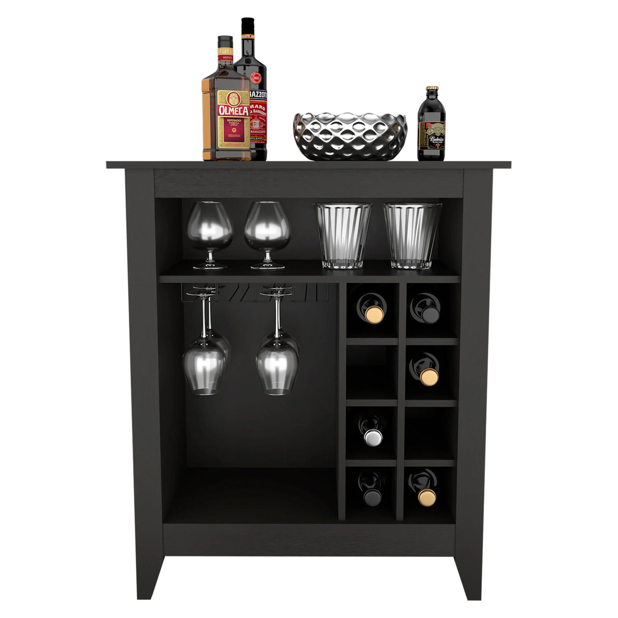 Multifunctional Particle Board Mojito Bar Cabinet With Wine Rack - Omega Lifestyles