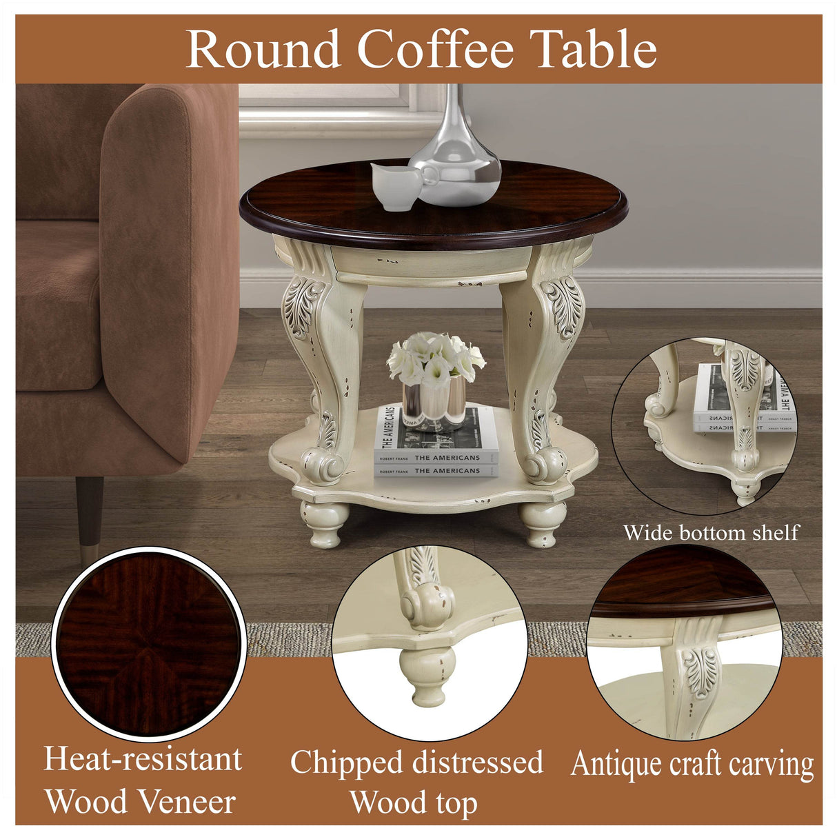 3-Piece American Style Solid Wood Coffee Table Set - Sleep Galleria