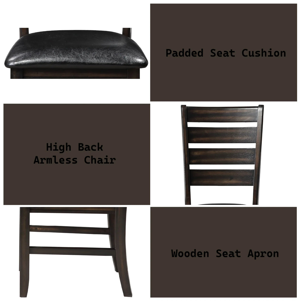 Set of 2 Faux Leather Upholstered Side Chairs - Omega Lifestyles